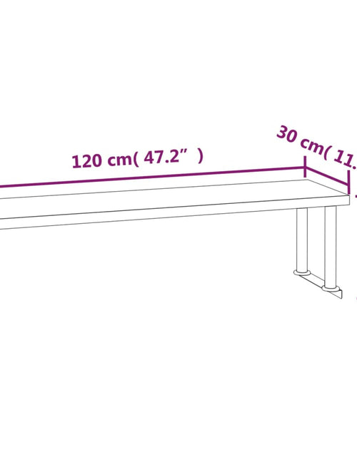 Încărcați imaginea în vizualizatorul Galerie, Masă bucătărie cu raft superior, 120x60x115 cm, oțel inoxidabil
