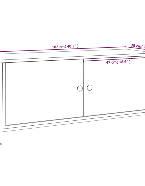 Încărcați imaginea în vizualizatorul Galerie, Comodă TV cu uși, stejar sonoma, 102x35x45 cm, lemn prelucrat
