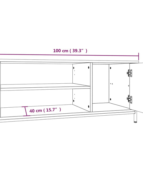 Încărcați imaginea în vizualizatorul Galerie, Comodă TV, stejar fumuriu, 100x40x45 cm, lemn prelucrat
