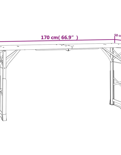 Загрузите изображение в средство просмотра галереи, Masă pliabilă pentru bere 170x50x75/105 cm, lemn masiv de brad
