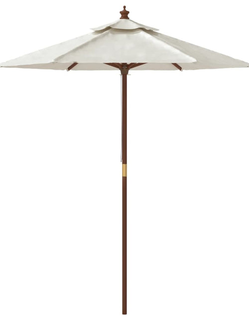 Încărcați imaginea în vizualizatorul Galerie, Umbrelă de soare de grădină stâlp din lemn nisipiu 196x231 cm
