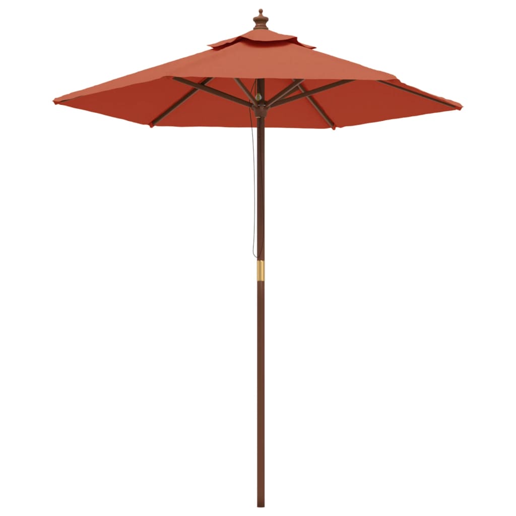 Umbrelă de soare de grădină stâlp din lemn cărămiziu 196x231 cm