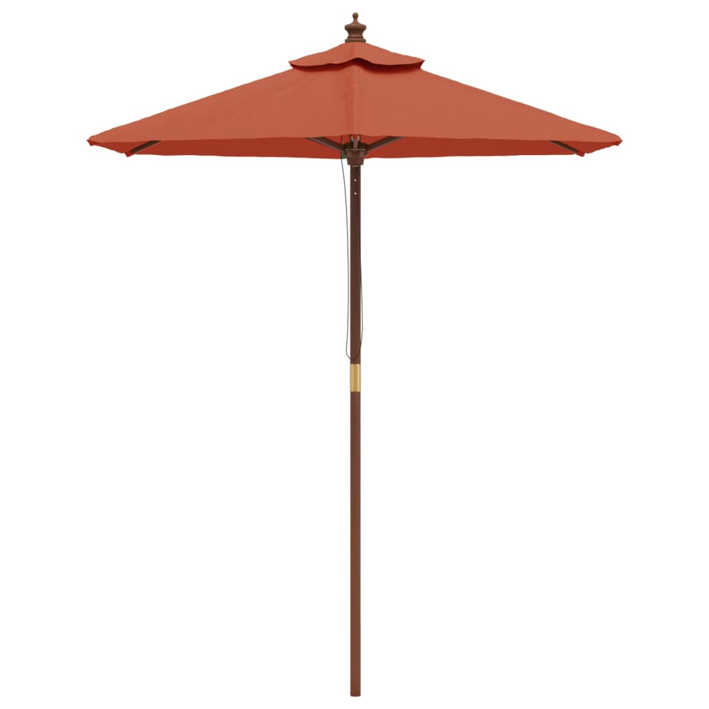 Umbrelă de soare de grădină stâlp din lemn cărămiziu 196x231 cm