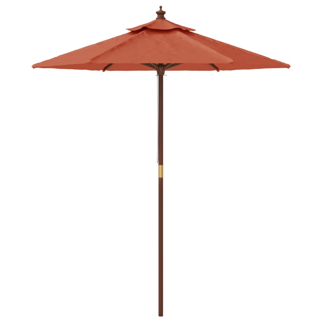 Umbrelă de soare de grădină stâlp din lemn cărămiziu 196x231 cm