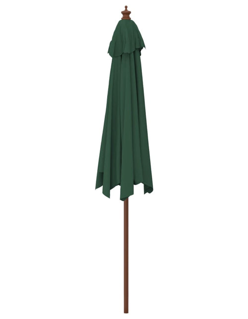 Încărcați imaginea în vizualizatorul Galerie, Umbrelă de soare de grădină stâlp din lemn, verde, 299 x 240 cm
