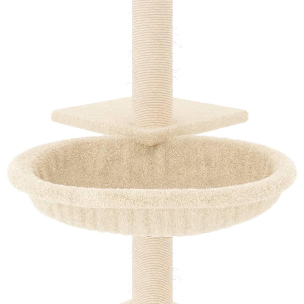 Ansamblu de pisici cu stâlpi din funie de sisal, crem, 72 cm