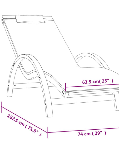 Încărcați imaginea în vizualizatorul Galerie, Șezlong cu pernă, gri, textilenă și lemn masiv de plop
