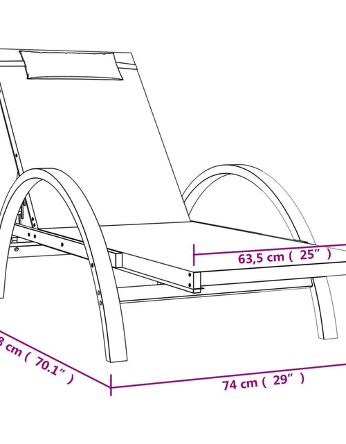 Încărcați imaginea în vizualizatorul Galerie, Șezlong cu pernă, gri, textilenă și lemn masiv de plop
