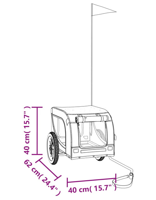 Încărcați imaginea în vizualizatorul Galerie, Remorcă bicicletă animale companie, verde/negru, oxford/fier
