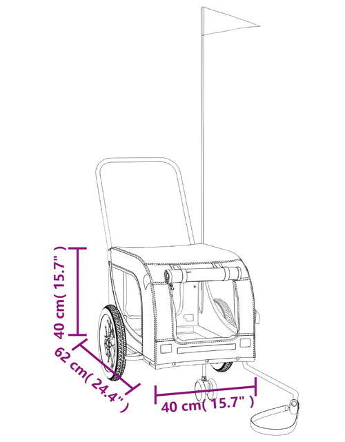 Încărcați imaginea în vizualizatorul Galerie, Remorcă bicicletă animale companie, albastru/negru, oxford/fier
