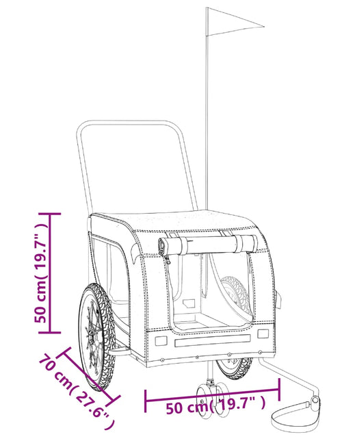 Загрузите изображение в средство просмотра галереи, Remorcă bicicletă animale companie portocaliu/negru oxford/fier
