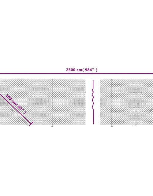 Încărcați imaginea în vizualizatorul Galerie, Gard plasă de sârmă cu bordură, argintiu, 2x25 m

