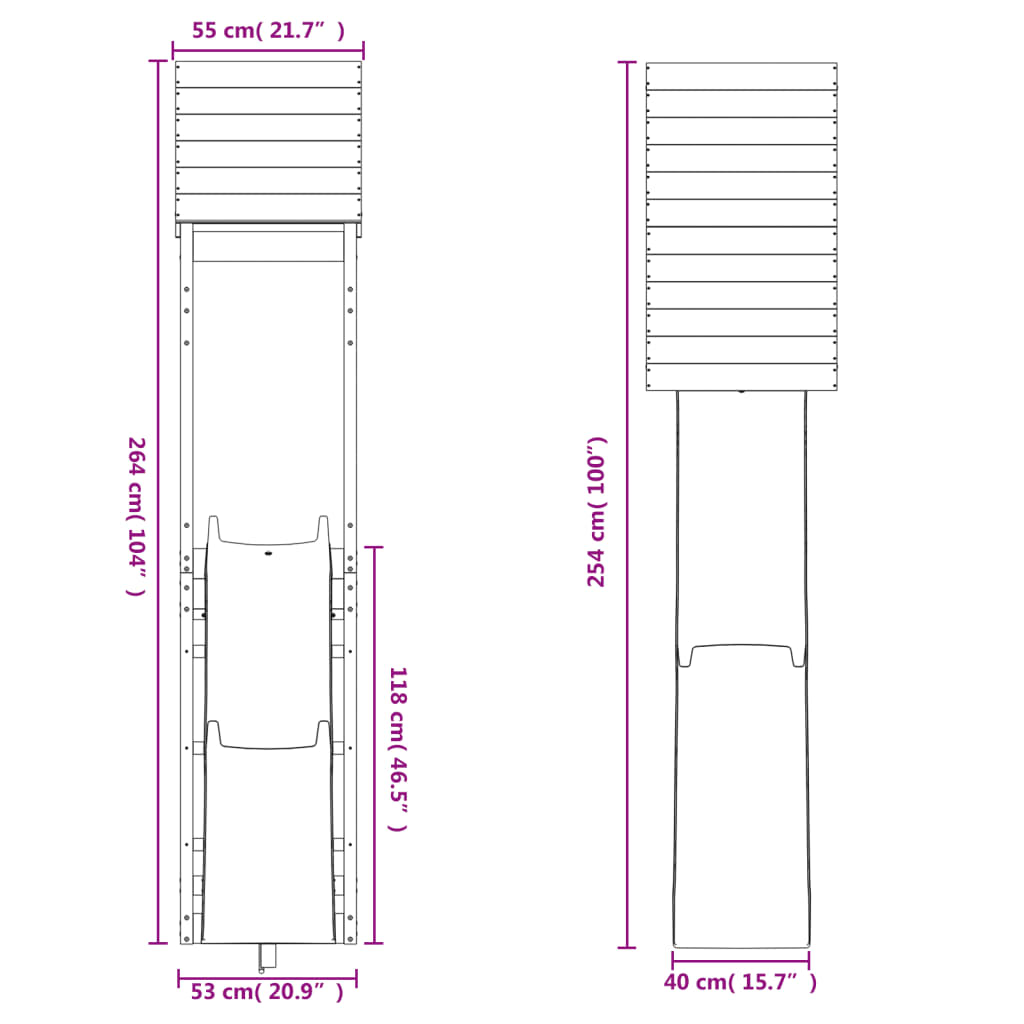 Set de joacă pentru exterior, lemn de pin impregnat