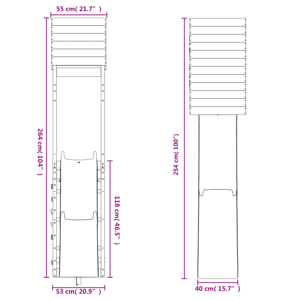 Set de joacă pentru exterior, lemn de pin impregnat