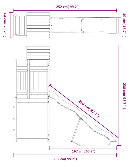 Încărcați imaginea în vizualizatorul Galerie, Set de joacă pentru exterior, lemn masiv de pin
