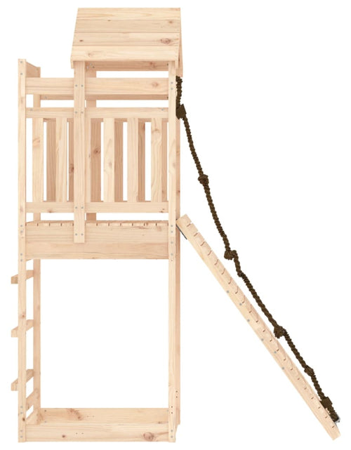 Încărcați imaginea în vizualizatorul Galerie, Căsuță de joacă cu perete de cățărat, lemn masiv de pin
