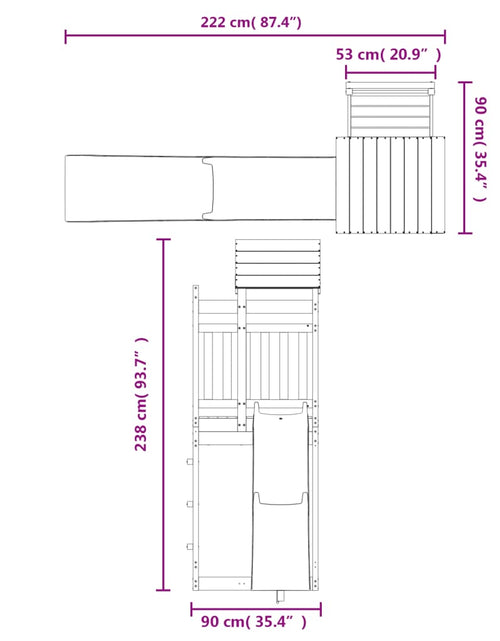 Încărcați imaginea în vizualizatorul Galerie, Set de joacă pentru exterior, lemn de pin impregnat
