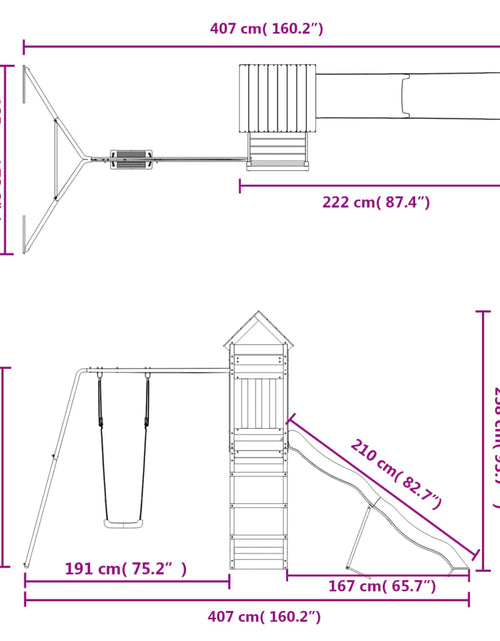 Încărcați imaginea în vizualizatorul Galerie, Set de joacă pentru exterior, lemn de pin impregnat
