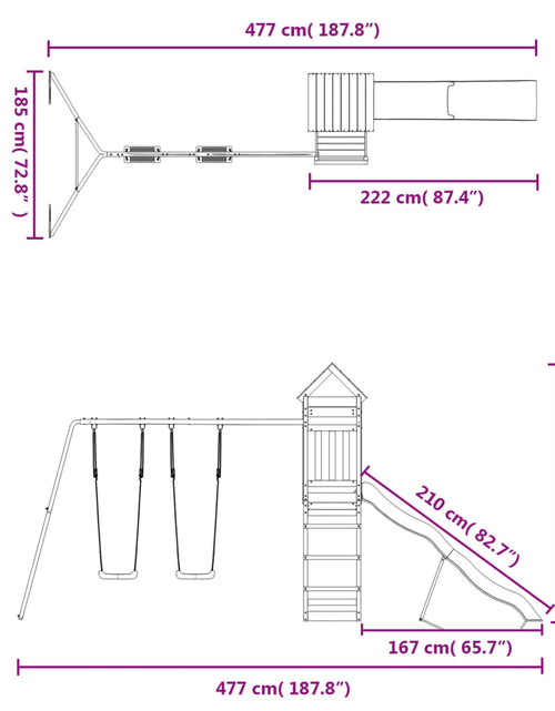 Încărcați imaginea în vizualizatorul Galerie, Set de joacă pentru exterior, lemn de pin impregnat
