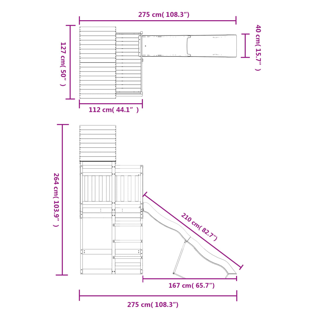 Set de joacă pentru exterior, lemn masiv de douglas