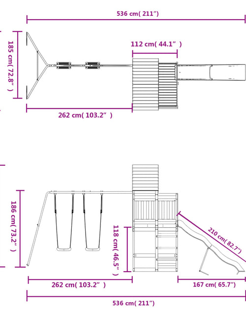 Încărcați imaginea în vizualizatorul Galerie, Set de joacă pentru exterior, lemn de pin impregnat
