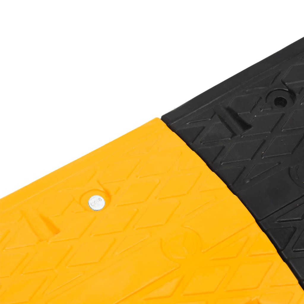 Prag limitator de viteză galben&negru, 226x32,5x4 cm, cauciuc