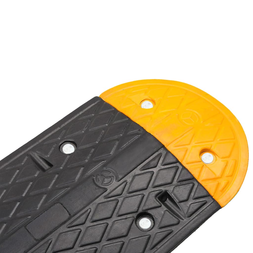 Prag limitator de viteză, galben&negru, 323x32,5x4 cm, cauciuc