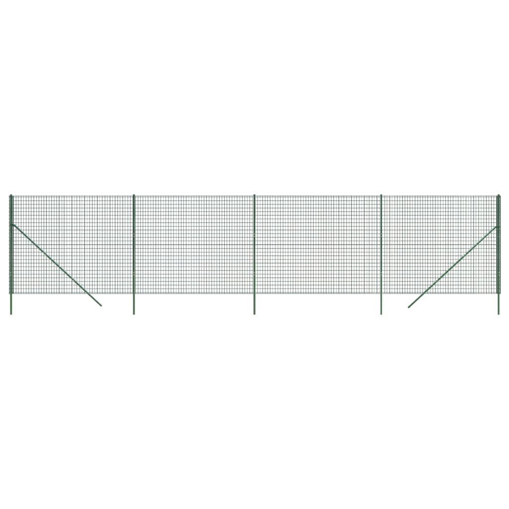 Gard plasă de sârmă, verde, 1,6x10 m, oțel galvanizat - Lando