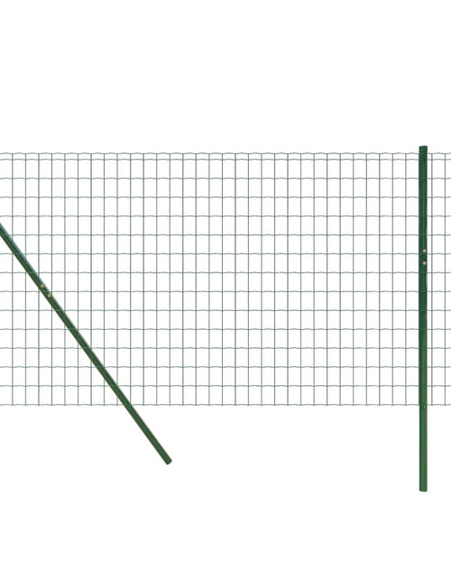 Загрузите изображение в средство просмотра галереи, Gard plasă de sârmă, verde, 0,8x25 m, oțel galvanizat
