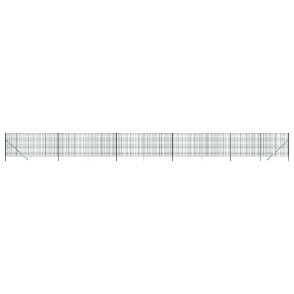 Gard plasă de sârmă, verde, 1,4x25 m, oțel galvanizat