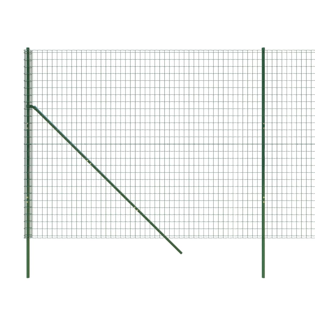 Gard plasă de sârmă, verde, 1,4x25 m, oțel galvanizat