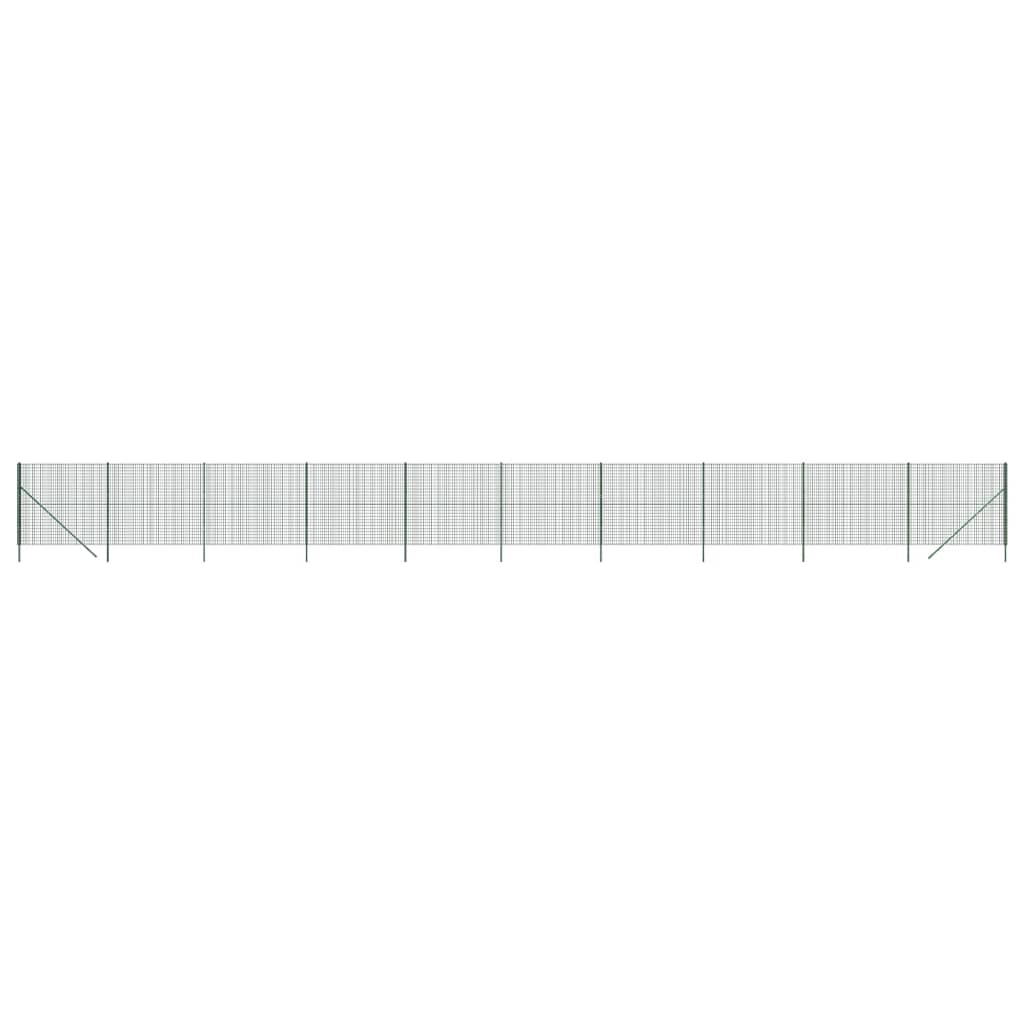 Gard plasă de sârmă, verde, 1,6x25 m, oțel galvanizat