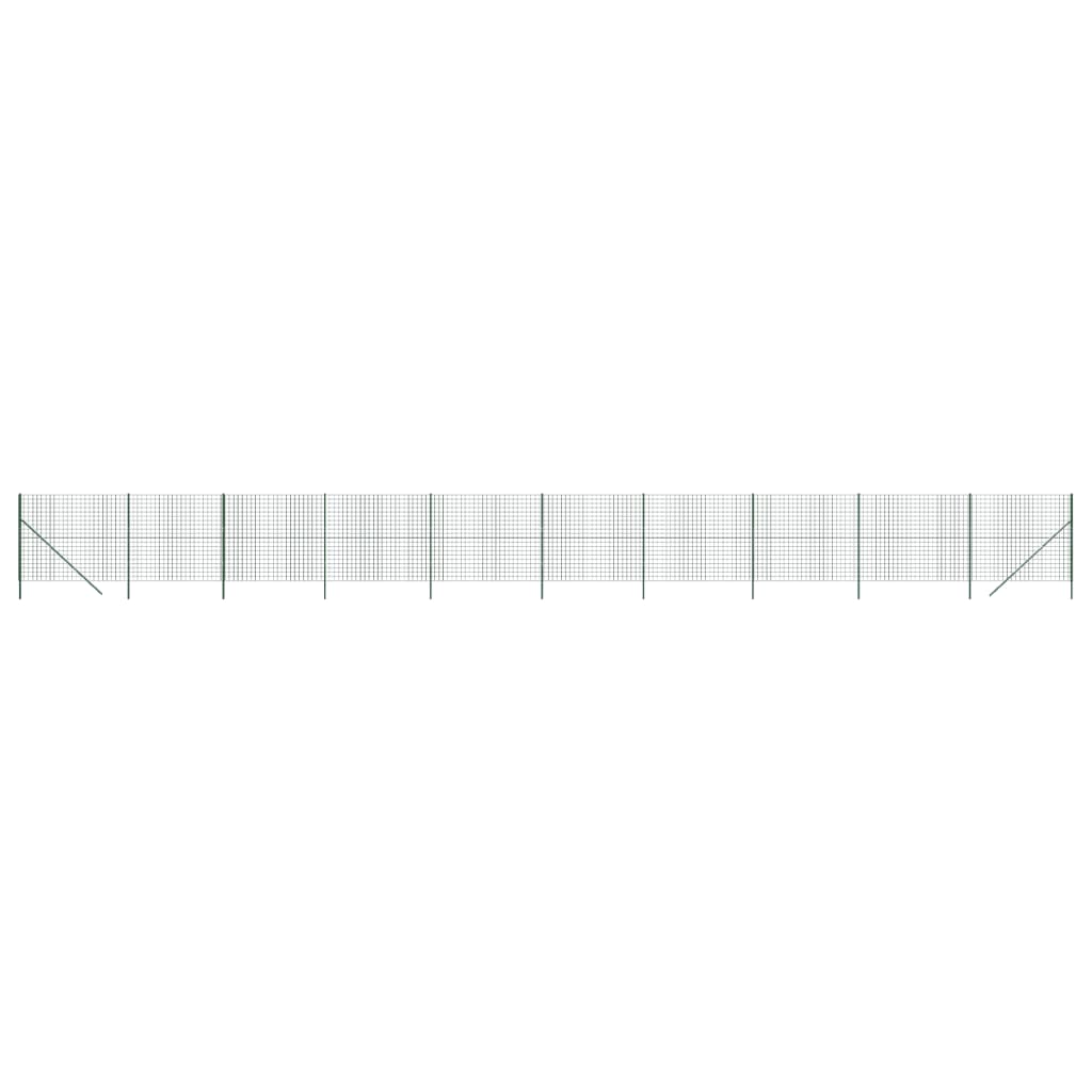 Gard plasă de sârmă, verde, 1,4x25 m, oțel galvanizat