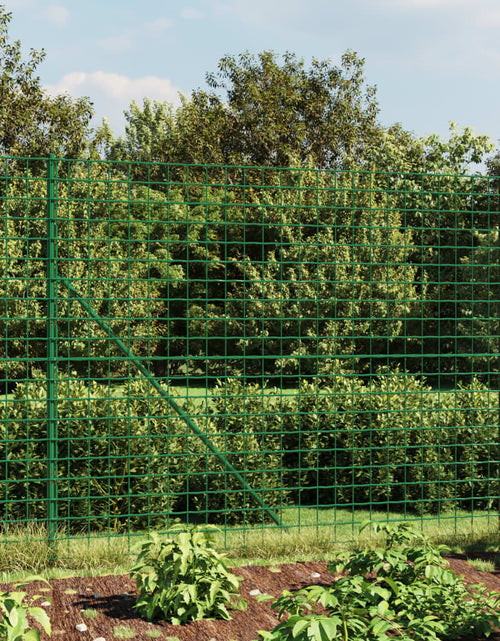 Загрузите изображение в средство просмотра галереи, Gard plasă de sârmă, verde, 1,6x25 m, oțel galvanizat
