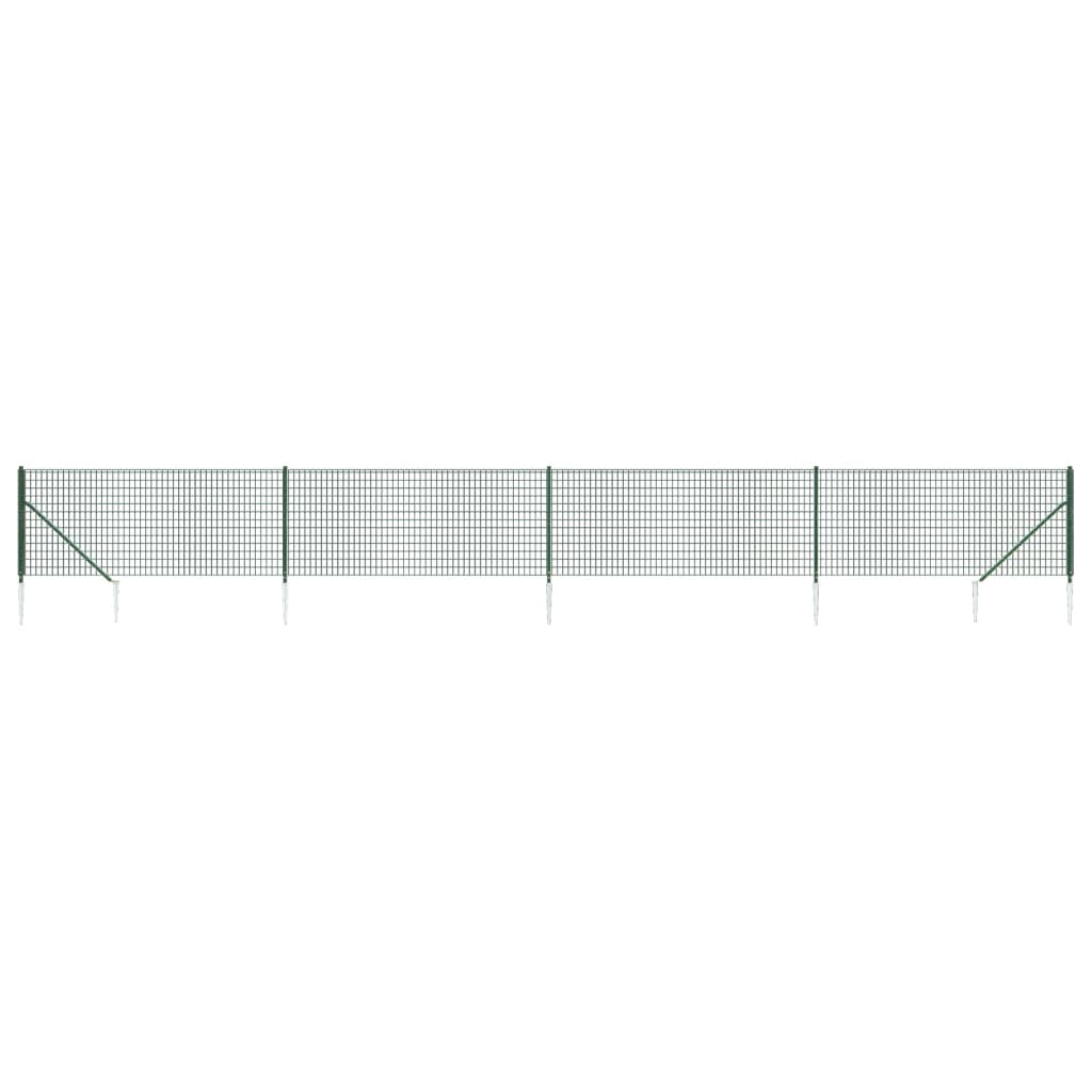 Gard plasă de sârmă cu țăruși de fixare, verde, 0,8x10 m - Lando