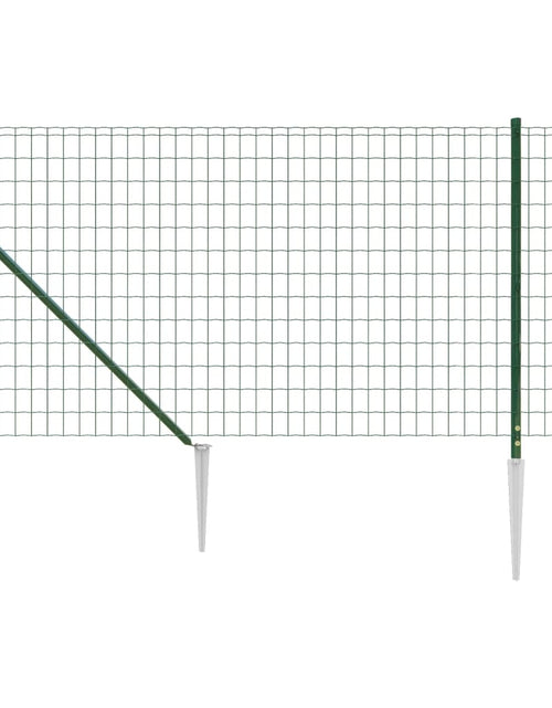 Загрузите изображение в средство просмотра галереи, Gard plasă de sârmă cu țăruși de fixare, verde, 0,8x25 m
