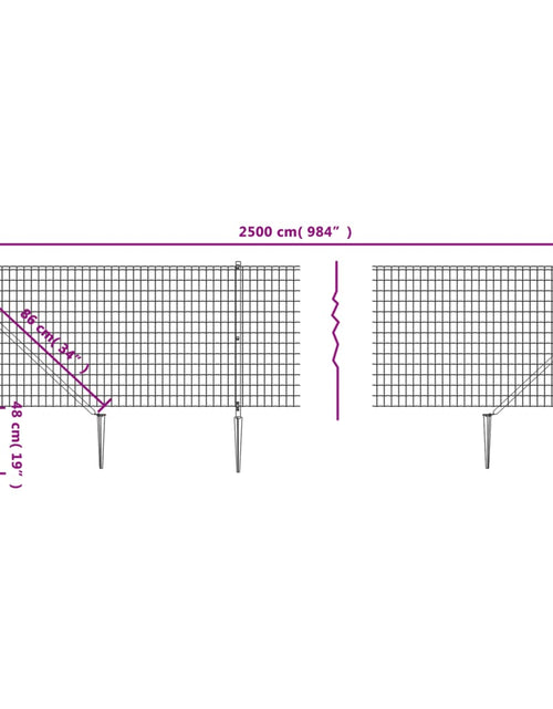 Încărcați imaginea în vizualizatorul Galerie, Gard plasă de sârmă cu țăruși de fixare, verde, 0,8x25 m
