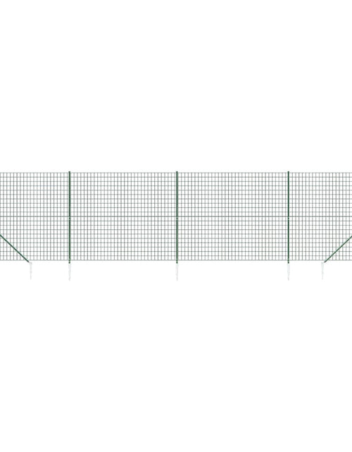 Încărcați imaginea în vizualizatorul Galerie, Gard plasă de sârmă cu țăruși de fixare, verde, 1,4x10 m
