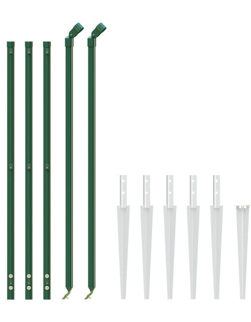 Загрузите изображение в средство просмотра галереи, Gard plasă de sârmă cu țăruși de fixare, verde, 1,1x10 m - Lando
