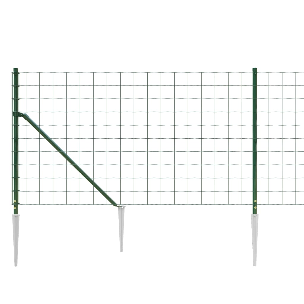 Gard plasă de sârmă cu țăruși de fixare, verde, 1,1x10 m - Lando