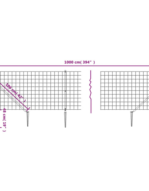 Încărcați imaginea în vizualizatorul Galerie, Gard plasă de sârmă cu țăruși de fixare, verde, 1,1x10 m - Lando
