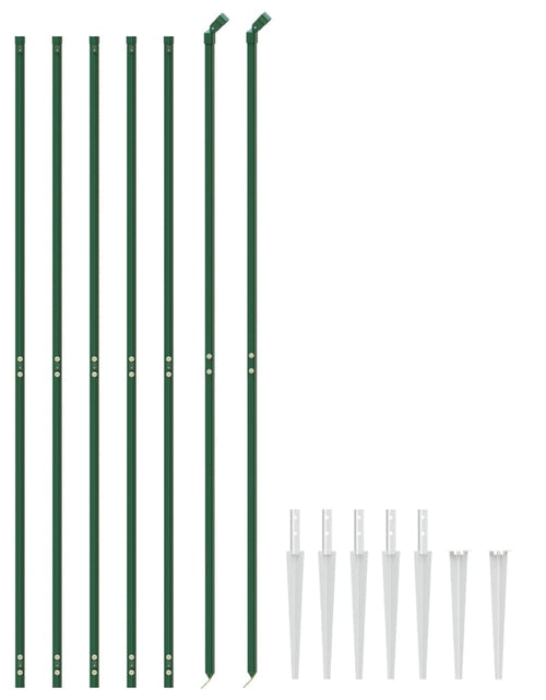 Încărcați imaginea în vizualizatorul Galerie, Gard plasă de sârmă cu țăruși de fixare, verde, 1,4x10 m
