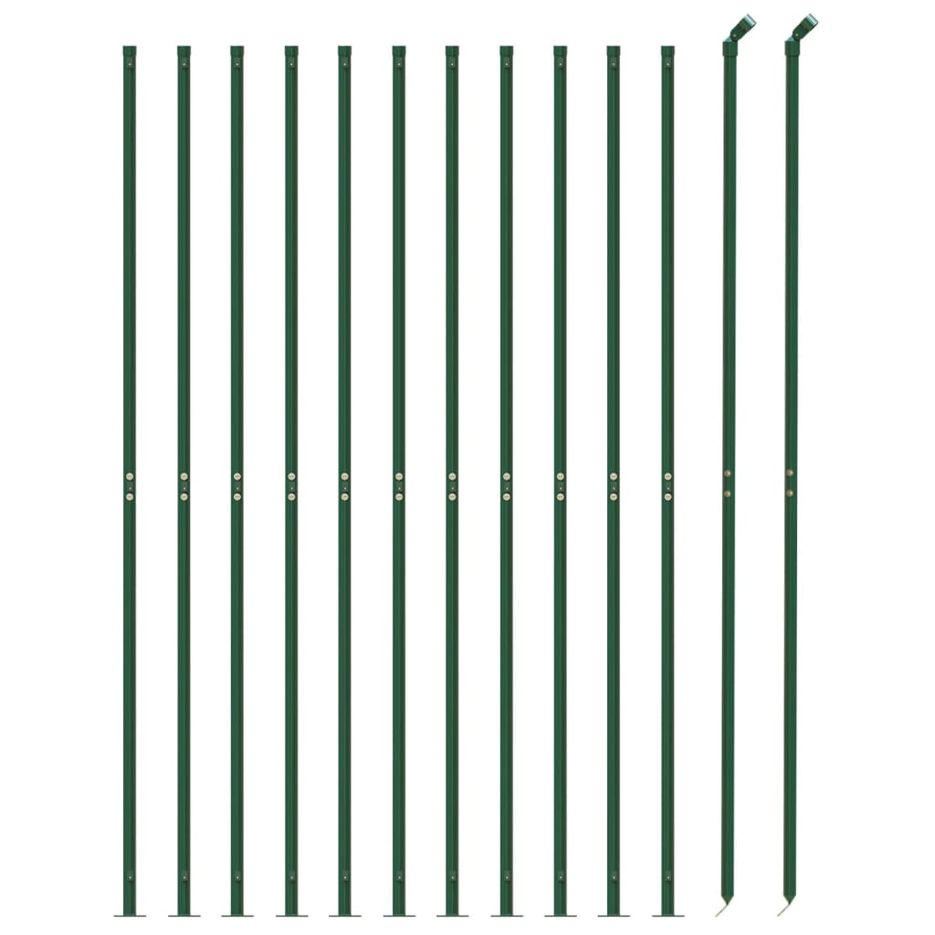 Gard plasă de sârmă cu bordură, verde, 1x25 m