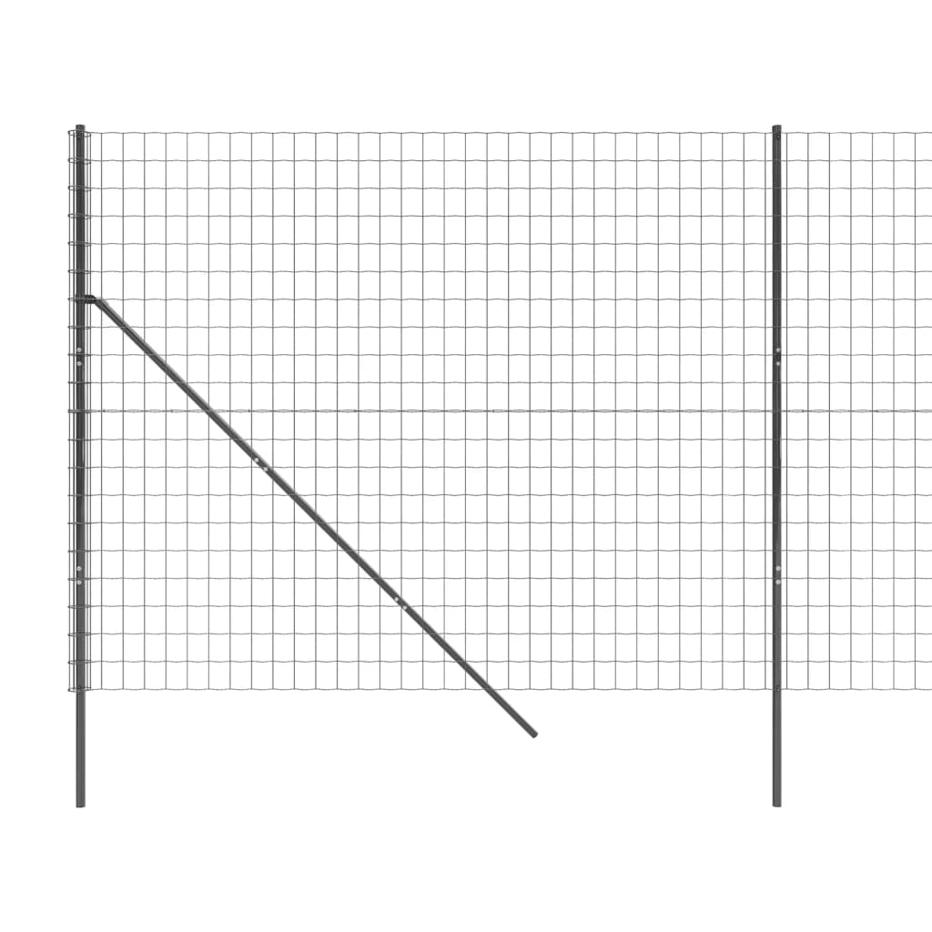 Gard plasă de sârmă, antracit, 2,2x10 m, oțel galvanizat