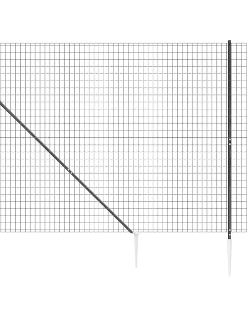 Încărcați imaginea în vizualizatorul Galerie, Gard plasă de sârmă cu țăruși de fixare, antracit, 2,2x10 m
