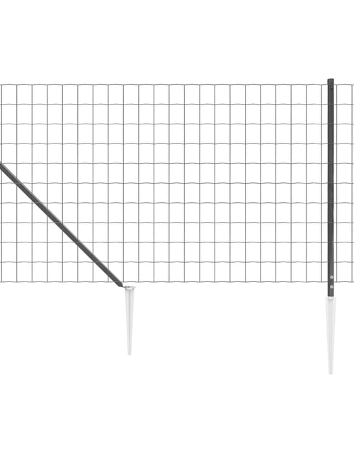 Încărcați imaginea în vizualizatorul Galerie, Gard plasă de sârmă cu țăruși de fixare, antracit, 0,8x10 m
