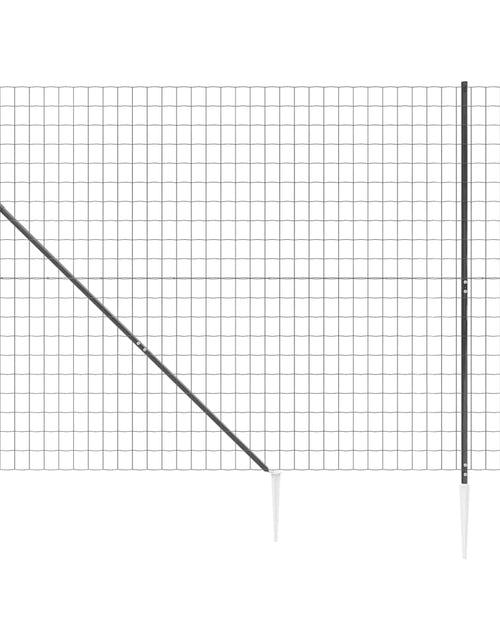 Загрузите изображение в средство просмотра галереи, Gard plasă de sârmă cu țăruși de fixare, antracit, 2x25 m
