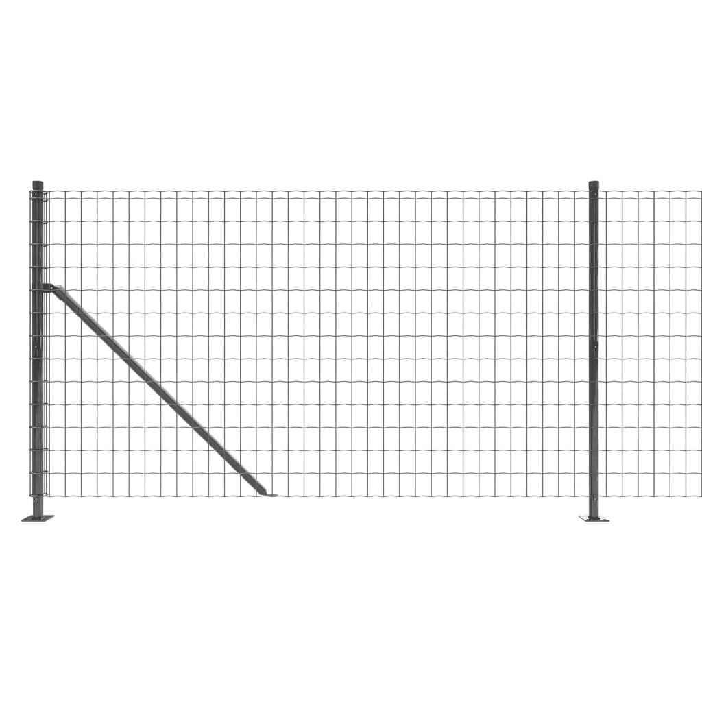 Gard plasă de sârmă cu bordură, antracit, 0,8x10 m