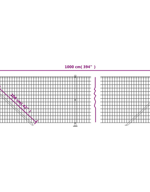 Încărcați imaginea în vizualizatorul Galerie, Gard plasă de sârmă cu bordură, antracit, 1x10 m
