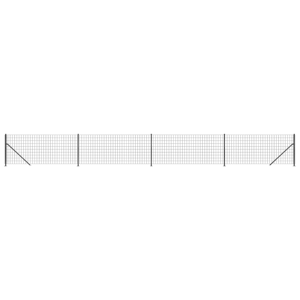Gard plasă de sârmă cu bordură, antracit, 0,8x10 m - Lando